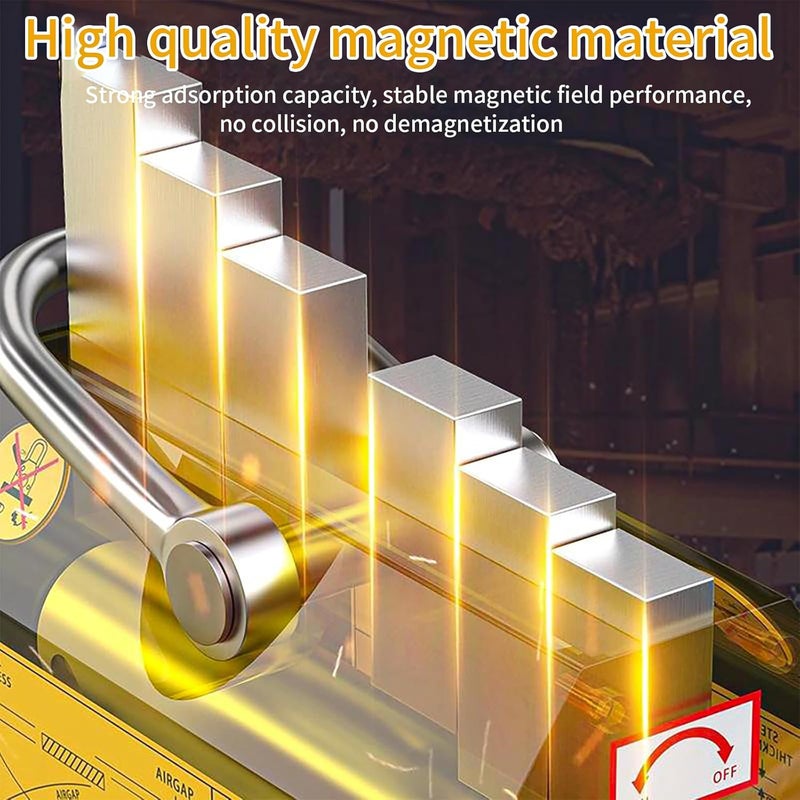 JUSTHERE 440 lb/200kg Magnetic Lifter, Permanent Magnetic Lifter with Release, for Lifting Plate Steel, Board, Used in Shop Crane, Hoist, Board - Image 5